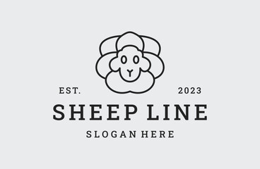 sheep abstract logo vector icon illustration hipster vintage retro .