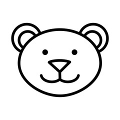 Bear face, muzzle. Doodle style. Hand drawn character. Animal head illustration. Vector hand drawn illustration.