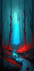 Fototapeta premium Beautiful magical landscape Generative AI