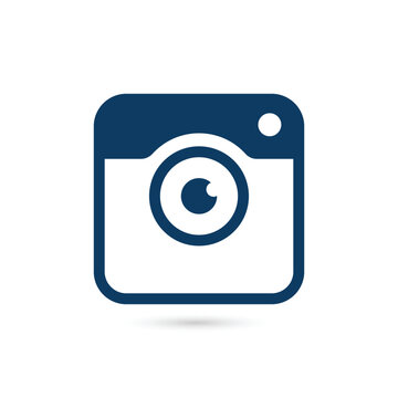 
Photo camera icon. Hipster camera. Flat design style vector template 