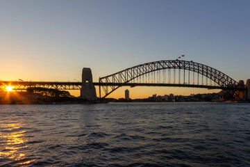 Fototapeta na wymiar Sydney Harbor Bridge at sunset