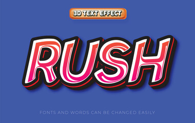 Rush 3d editable funky text effect style