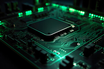 electronic circuit board, technology concept, IA generativa