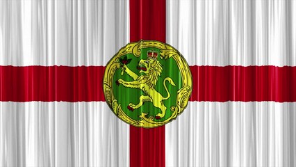 Alderney Flag Curtain Waving Seamless Loop