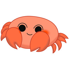 watercolor red crab Underwater world Summer sea beach cliparts illustration