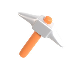 pickaxe 3d illustration isolated on white background