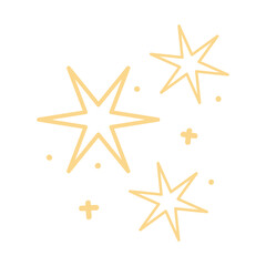 Fototapeta na wymiar Sparkling Effect Illustration. Yellow, gold, orange sparkles symbols vector. Sparkle Icon. Bright firework, decoration twinkle, shiny flash. Glowing light effect stars and bursts collection. 
