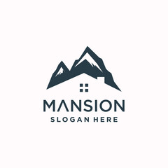 Mansion logo design idea with modern concept