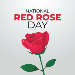 national red rose day design template. red rose illustration. rose vector design. flat floral design.