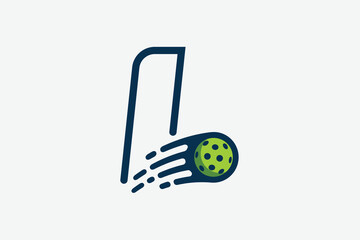 pickleball logo with a combination of letter l and a moving ball in line style for any business especially pickleball shops, pickleball training, clubs, etc.