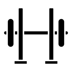 barbell bench press icon. solid icon