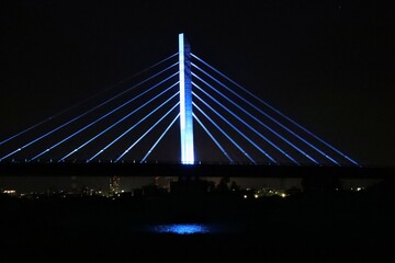 ライトアップされた日本の橋