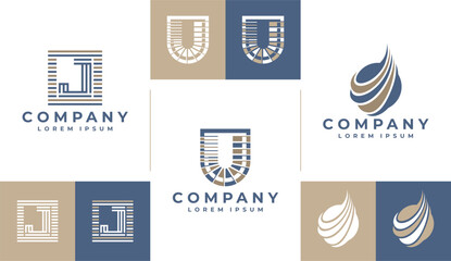Naklejka premium Luxury company letter J logo design template