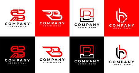 Minimalist business line letter R B RB BR logo design - obrazy, fototapety, plakaty
