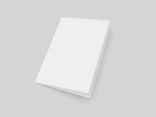 Half fold brochure blank white template for mock up and presentation design. 3d illustration. - obrazy, fototapety, plakaty