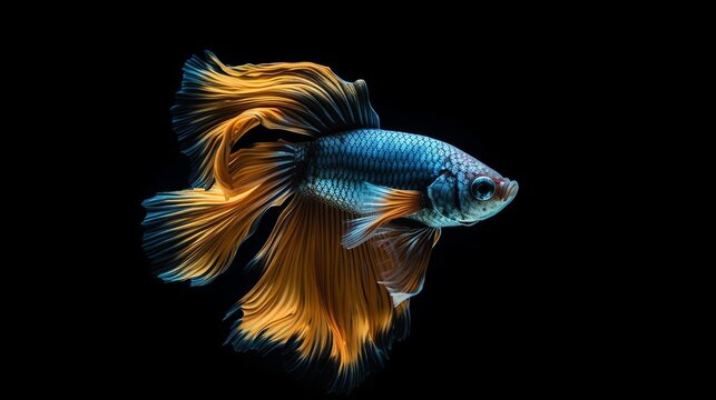 An image of betta fish illustration for background presentation template. Ai generative 