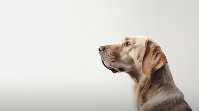 An image of dog watching empty illustration for background presentation template. Ai generative 