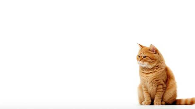 An image of orange cat illustration for background presentation template. Ai generative 