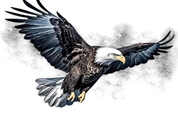 Obraz premium an eagle soaring through the clouds Generative AI