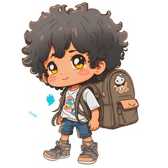 illustration of a child go to school 