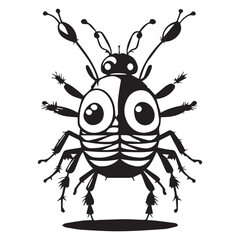Insect Clipart Vector illustration, insect vector silhouette black and white