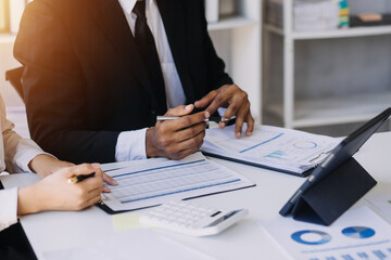 House model with real estate agent and customer discussing for contract to buy house, insurance or loan real estate,real estate concept.