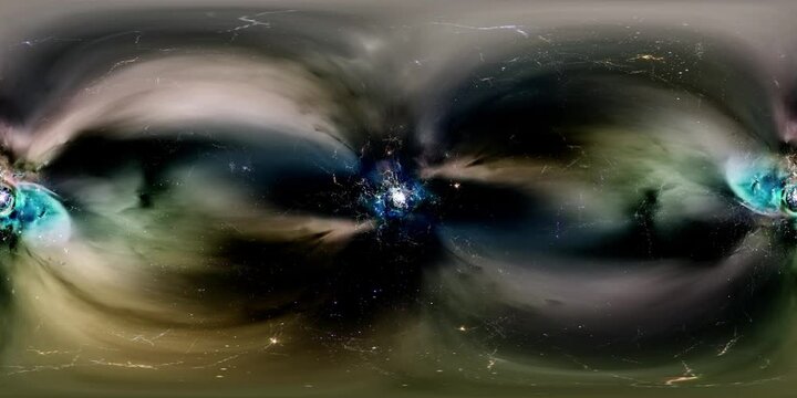 360 VR Space 3011: Virtual reality video flying through star fields in space (Loop). 