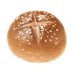 bread bun illustration 