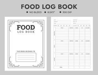 Food Or Meal Logbook Planner Template