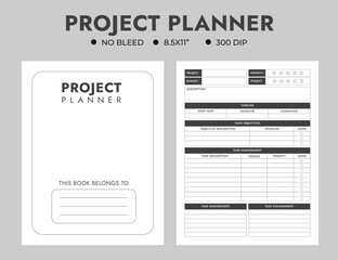 Project Planner Logbook Or Notebook Journal