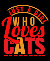 Cat Quote Typography- For Cat Lovers, Print, Vector, Template Design.