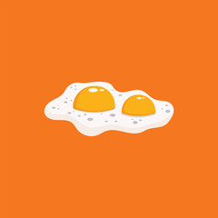 Scrambled egg. Healthy Breakfast. Flat cartoon vector illustration