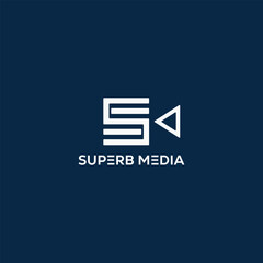SM letter Logo for Super Media Very easy to edit vector template for use any purpose