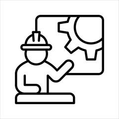 Technician icon with simple silhouette design, Repairman icon. vector illustration on white background