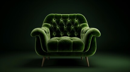 disconnected green velvet cutting edge chair. Creative resource, AI Generated