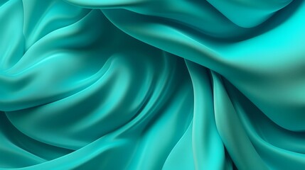 Turquoise and Water Cloth with Wrinkles and Folds. Multicolored Wavy Surface Establishment. Creative resource, AI Generated