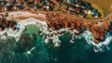 astounding see of the ocean, see from the meander. Creative resource, AI Generated