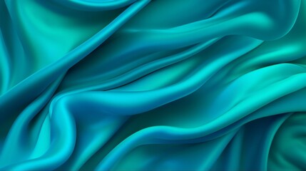 Obraz premium Turquoise and Water Cloth with Wrinkles and Folds. Multicolored Wavy Surface Foundation. Creative resource, AI Generated