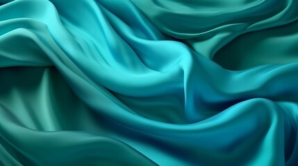 Obraz premium Turquoise and Water Cloth with Wrinkles and Folds. Multicolored Wavy Surface Foundation. Creative resource, AI Generated