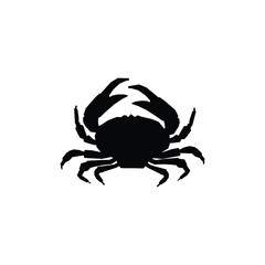 Isolated black silhouette of a crab on a white background. - Farm Animals. Vector Icon illustration