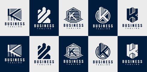 Modern building property initial K logo