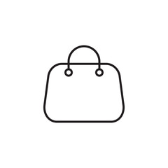 Shopping bag line icon, logo vector