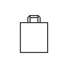 Shopping bag line icon, logo vector