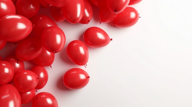 An image of red ballons illustration on red background presentation template. Ai generative