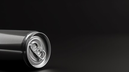 An image of can or tin illustration on black background presentation template. Ai generative