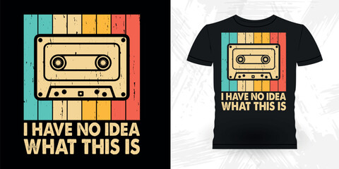 Funny Old School Hip Hop Retro Vintage Cassette Music Mixtape T-shirt Design