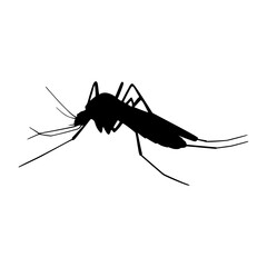 black mosquito silhouette icon Vector illustration