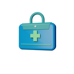 3d render doctor bag isolated illustration