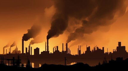 industrial factory smoke stack releasing black smoke into the air and environment 

Made with the highest quality generative AI tools