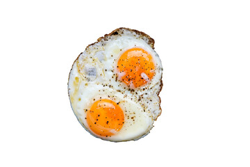 Fried egg on transparent background.